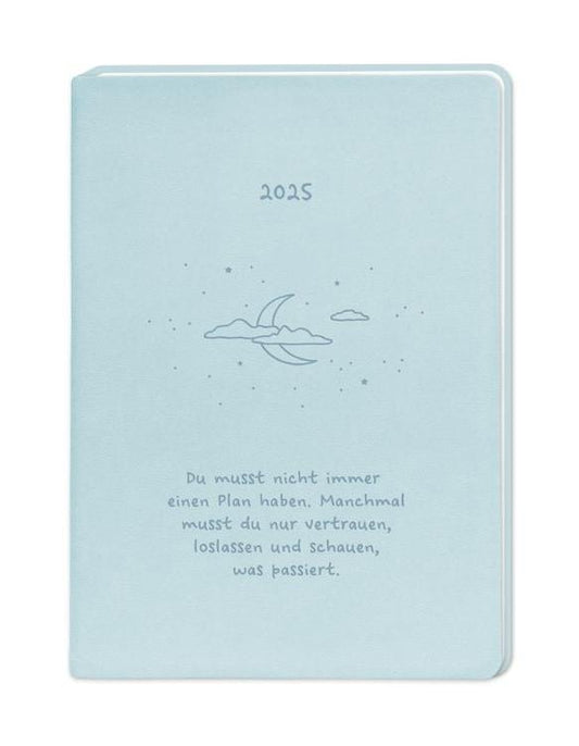 Terminplaner Lederlook 2024 Hellblau