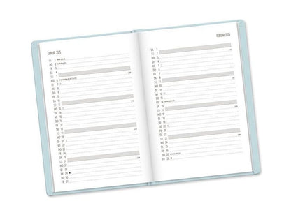 Terminplaner Lederlook 2024 Hellblau