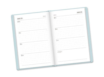 Terminplaner Lederlook 2024 Hellblau