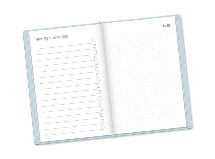 Terminplaner Lederlook 2024 Hellblau