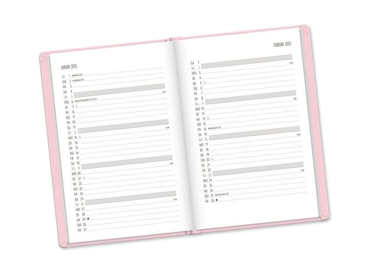 Terminplaner Lederlook 2024 Rosa