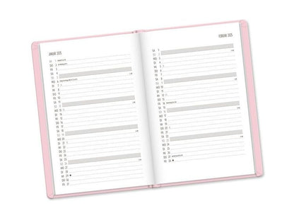 Terminplaner Lederlook 2024 Rosa