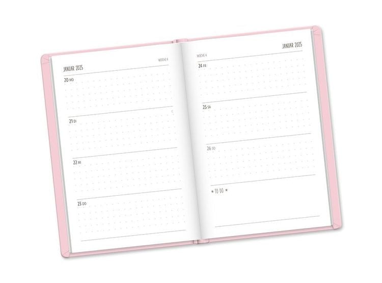Terminplaner Lederlook 2024 Rosa