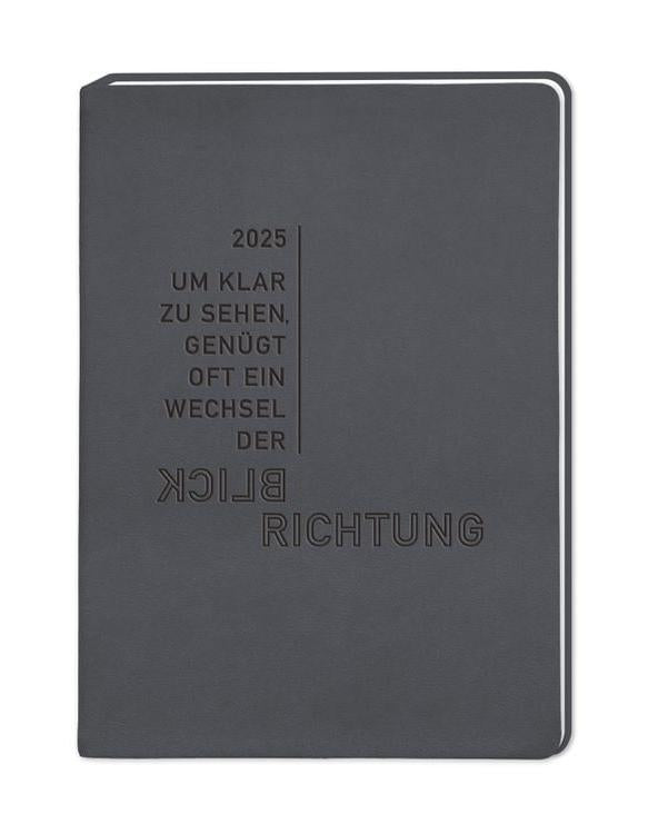 Terminplaner Lederlook 2024 Schwarz