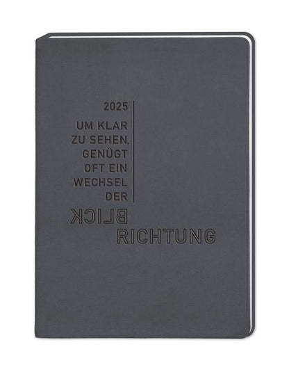 Terminplaner Lederlook 2024 Schwarz