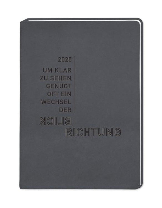 Terminplaner Lederlook 2024 Schwarz