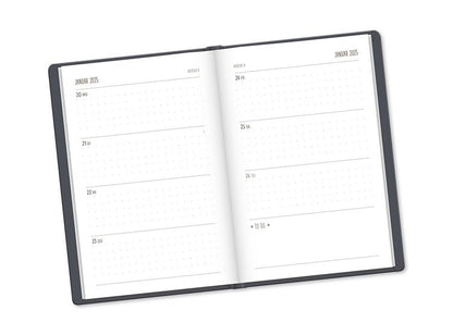 Terminplaner Lederlook 2024 Schwarz
