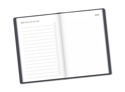 Terminplaner Lederlook 2024 Schwarz