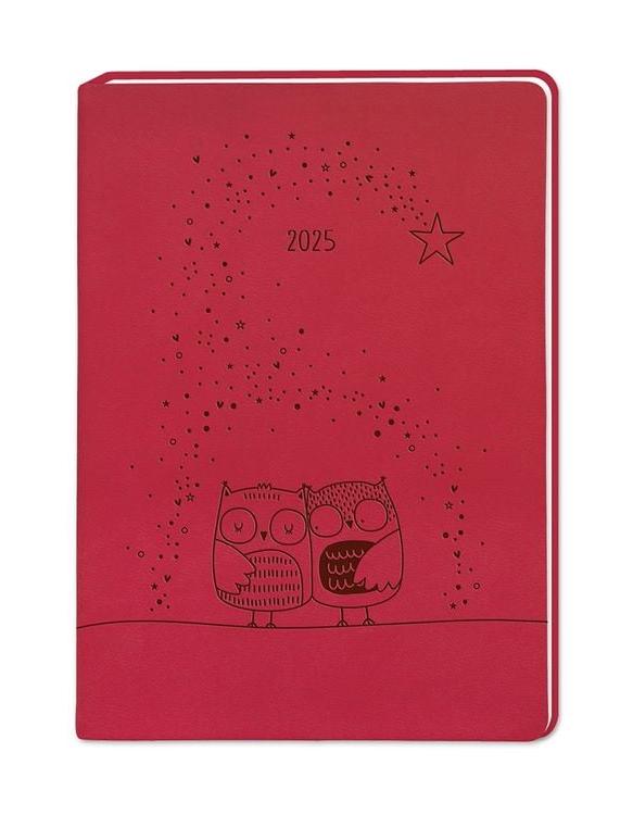 Terminplaner Lederlook 2024 Rot