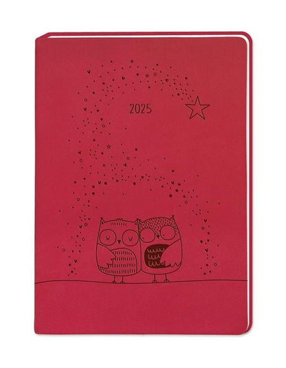 Terminplaner Lederlook 2024 Rot