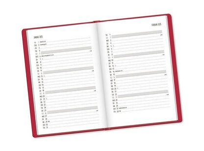 Terminplaner Lederlook 2024 Rot