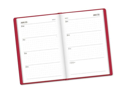 Terminplaner Lederlook 2024 Rot