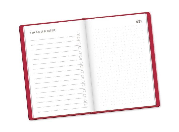 Terminplaner Lederlook 2024 Rot