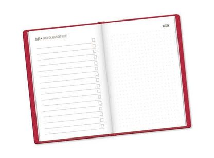 Terminplaner Lederlook 2024 Rot