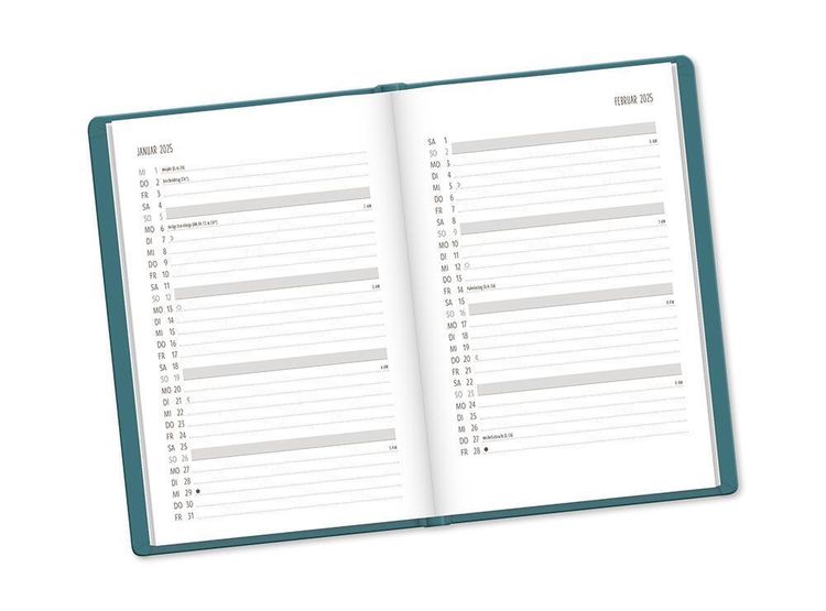 Terminplaner Lederlook 2024 Petrol