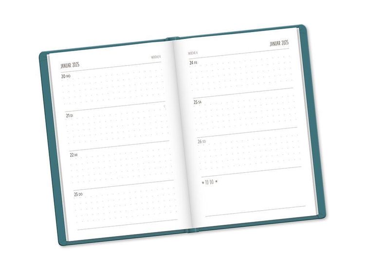 Terminplaner Lederlook 2024 Petrol