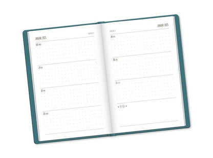 Terminplaner Lederlook 2024 Petrol