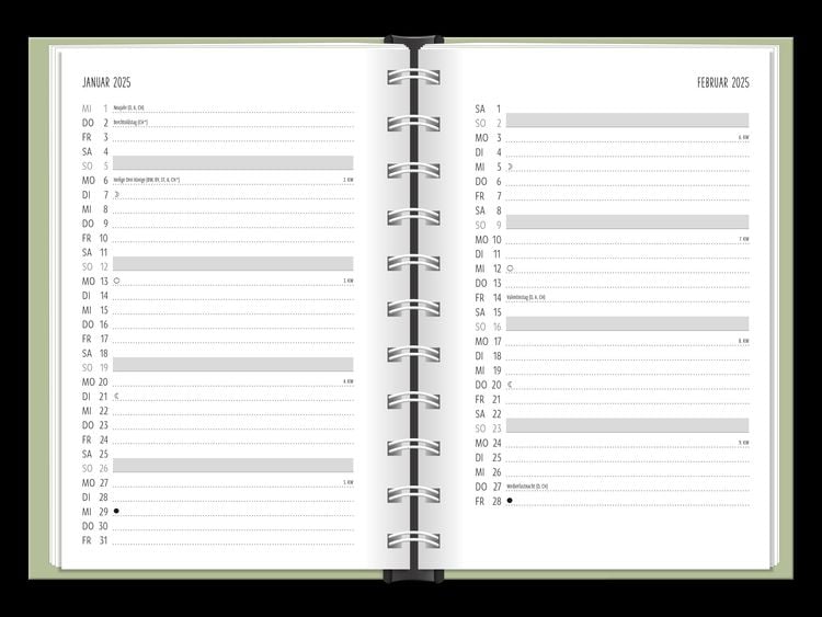 Terminplaner 2024 Der frühe Vogel