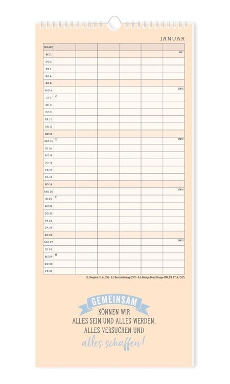 Familienplaner 2024 Einer für alle