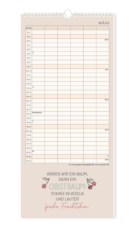 Familienplaner 2024 Einer für alle