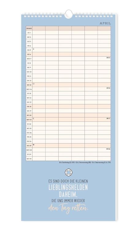 Familienplaner 2024 Einer für alle