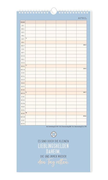 Familienplaner 2024 Einer für alle