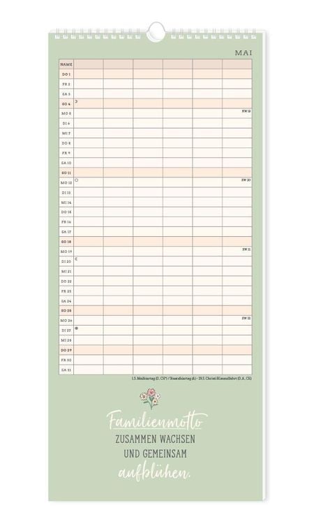 Familienplaner 2024 Einer für alle