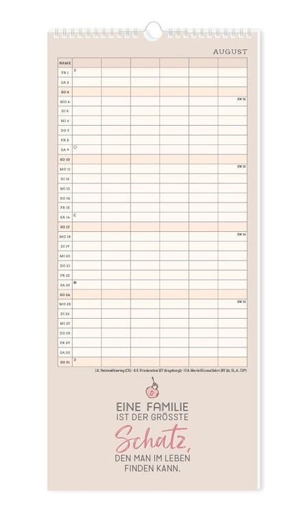 Familienplaner 2024 Einer für alle