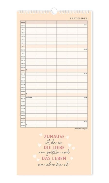 Familienplaner 2024 Einer für alle