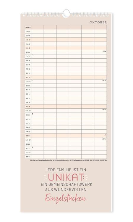Familienplaner 2024 Einer für alle