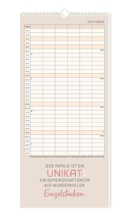 Familienplaner 2024 Einer für alle