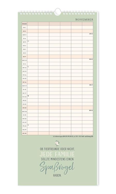 Familienplaner 2024 Einer für alle