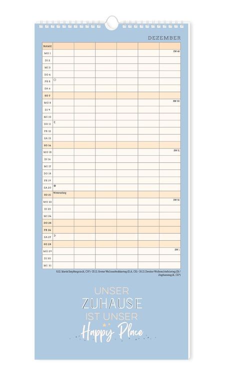 Familienplaner 2024 Einer für alle