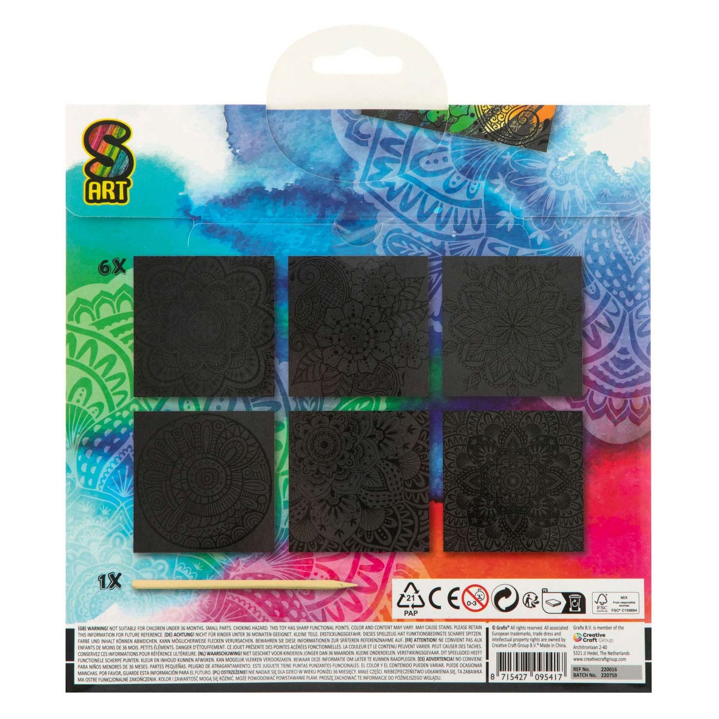 Grafix Rubbellose, 6St. - Mandala