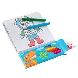 Dino-Mal- und Aktivitätsblock mit Buntstiften