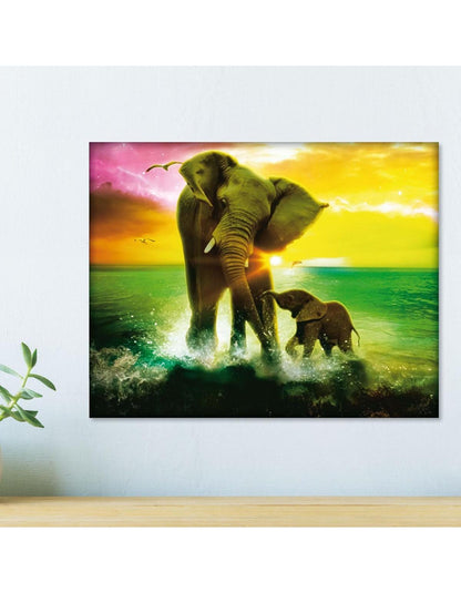 Diamond Painting "Sommer-Elefanten" 50 x 40 cm