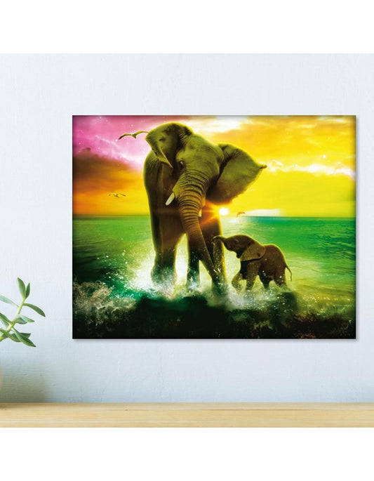 Diamond Painting "Sommer-Elefanten" 50 x 40 cm