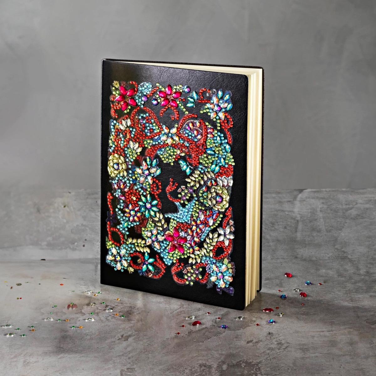 Diamond Painting Notizbuch (Motiv: Festliches Herz, DIN A5)