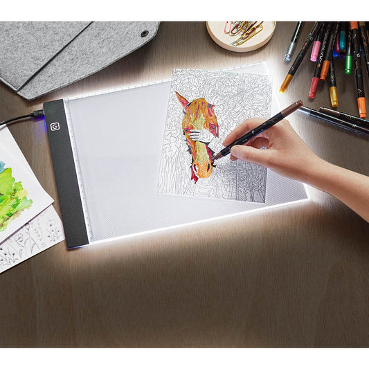 LED-Leuchtplatte A4 mit Tasche