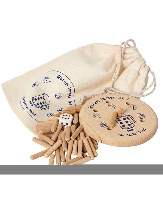 Bierdeckelspiel "Warum immer ich?"