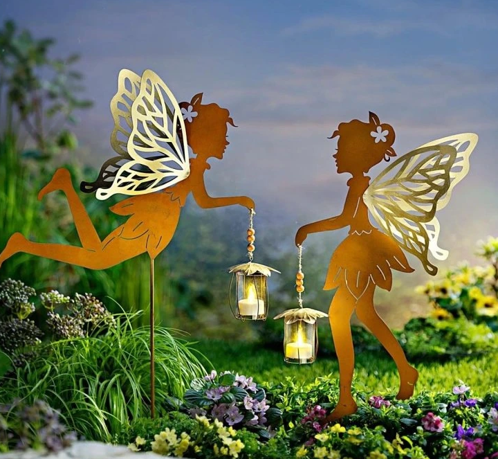 LED-Gartenstecker "Fee" 2er-Set