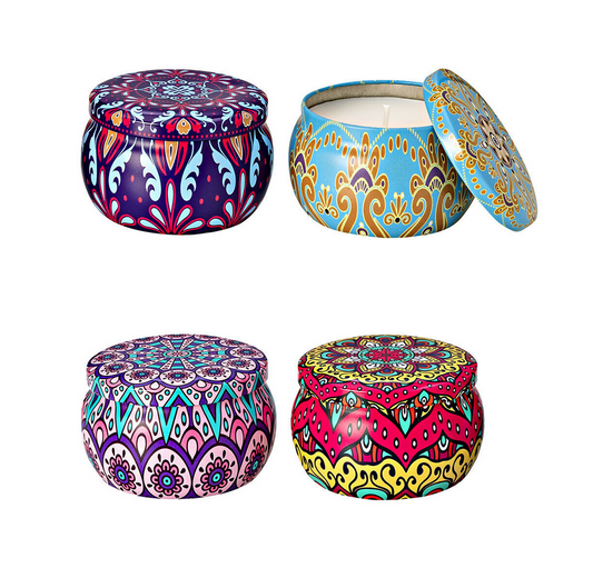 Geschenkset Duftkerzen "Sentido" in Dose, Sojawachs, 4er-Set