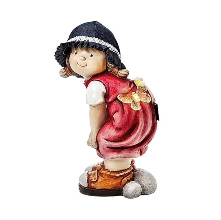 Dekofigur "Hanna" mit Solar-Schmetterling, 40 cm