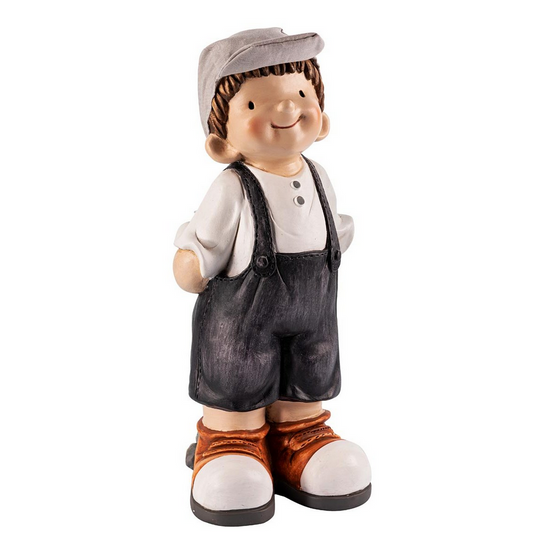 Dekofigur "Finn" mit Solar-Blume, 43cm