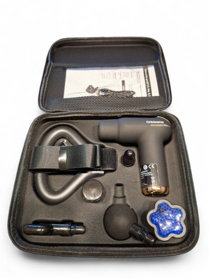 Orbisana Massagepistole mit Wärme- & Kälteanwendung, 8tlg.