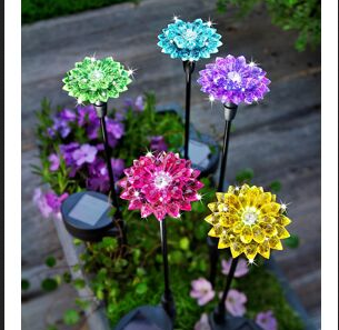 Solar-Gartenstecker "Flower Power" 5er-Set