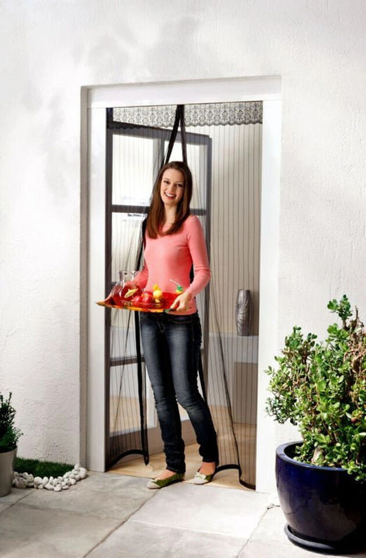 Moskitonetz mit Magnetverschluss (Farbe: schwarz)