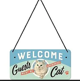 Hängeschild. Welcome Guests Cat, Animal
