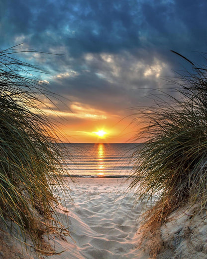 Diamond Painting "Sonnenuntergang Strand" 30 x 40 cm, 4er-Set