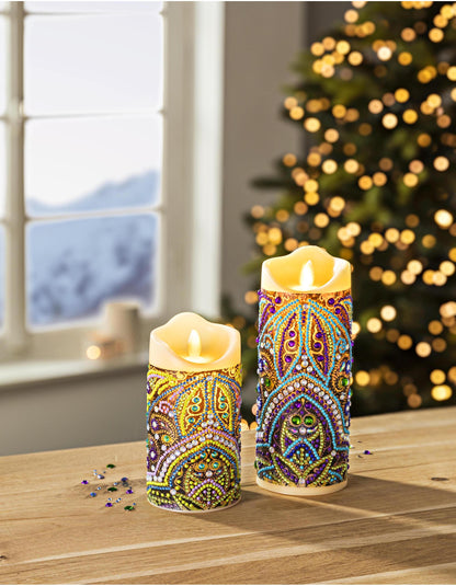 Bastelset Diamond Painting LED-Kerzen 2er-Set